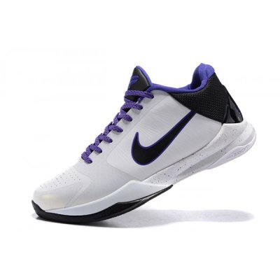 Nike Erkek Zoom Kobe 5 Beyaz / Mor / Siyah Basketbol Ayakkabısı Türkiye - G81S0SZW